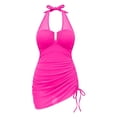 thumbnail image 5 of PMVFHDE One Piece Swimsuit Women Solid Mesh Inset Swimsuit With Neck Tie And Detail For Summer Beach, 5 of 5