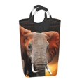thumbnail image 2 of Bingfone Elephant Sunset In Kenya Laundry Hamper,Large Canvas Fabric Lightweight Storage Basket Toy Organizer Dirty Clothes Collapsible, 2 of 6