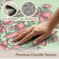 thumbnail image 6 of ODIKA 2'x3' Washable Doormat Non-Slip, Low Pile Vintage Ribbon Center Delicate Border Scroll Boho Pink Coquette Refined for Entryway, Kitchen, Laundry Room, 6 of 7