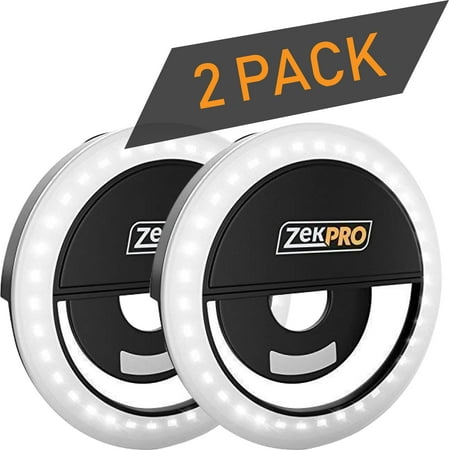 Camera Settings Christmas Lights Night 2 Pack - Selfie Ring Light Adjustable 3 Level Light Settings for Samsung & Smartphones, for Night Time or Dark Rooms ()