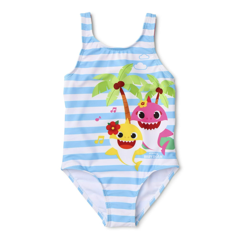 Baby Shark - Baby Shark Toddler Girls One-Piece Swimsuit, UPF 50