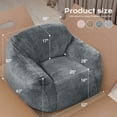 thumbnail image 3 of HOMGUAVA Giant Bean Bag Chair for Adults & Kids, Oversized Bean Bag Couch Sofa w/ Wide Armrests, Large Lazy Bean Bag Chair w/ Stuffed Memory Foam, Dark Gray, 3 of 8