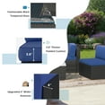 thumbnail image 3 of YODOLLA 5 Piece Patio Furniture Set On Sale in Navy Cushion& Black PE Rattan Outdoor Sectional Sofa Couch Patio Conversation Set with Table, 3 of 8
