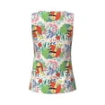 thumbnail image 5 of Xecao Mushroom and Frogs print women's scoop neck, loose-fit workout tank tops for the gym., 5 of 9