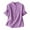 Purple, variant on Womens Linen Button Down Shirts Short Sleeve Round Neck Casual Business Tops - 100% Cotton, Slim Fit, Summer/Fall Office Wear - Multiple Sizes