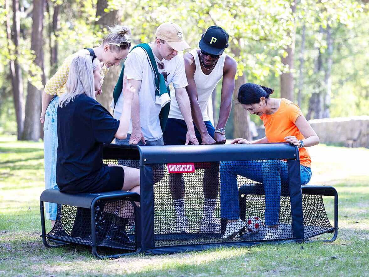Subsoccer S3 Portable Bench Soccer Game – Indoor & Outdoor Table Soccer Set with Benches and Ball, Easy Assembly, Pack-and-Go Design
