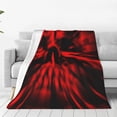 thumbnail image 4 of Salouo The Red Head Skull Print Bed Blankets,Flannel Blanket Comfortable Air Conditioning Blanket Lightweight Blanket for Sofa Bed Travel & Couch -80"x60", 4 of 8