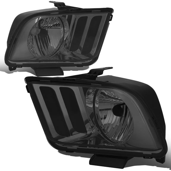 DNA Motoring For 2005-2009 Ford Mustang Smoked Euro Crystal Clear Headlight Lamp Pair