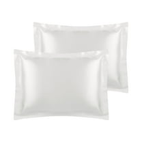 Unique Bargains Envelope Closure Soft and Smooth Satin Pillowcase (2 Count) White Queen