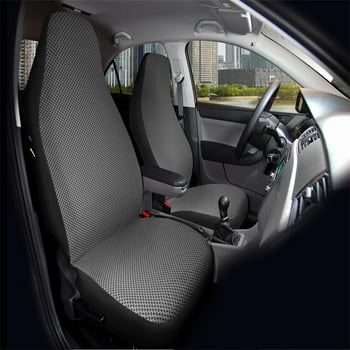 Auto Drive 2 Piece Starla High Back Seat Cover Set Jacquard Polyester Grey, Universal Fit, AD081703GR