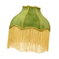 thumbnail image 3 of Pantalla de lámpara de terciopelo, pantalla de lámpara victoriana, elegante de vintage, de con forma de campana y borde festoneado para lámparas de Verde amarillo, 3 of 10