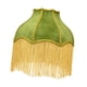 thumbnail image 2 of Pantalla de lámpara de terciopelo, pantalla de lámpara victoriana con ribete de flecos, E27, de clásica en forma de campana con borde festoneado, de Verde amarillo, 2 of 8