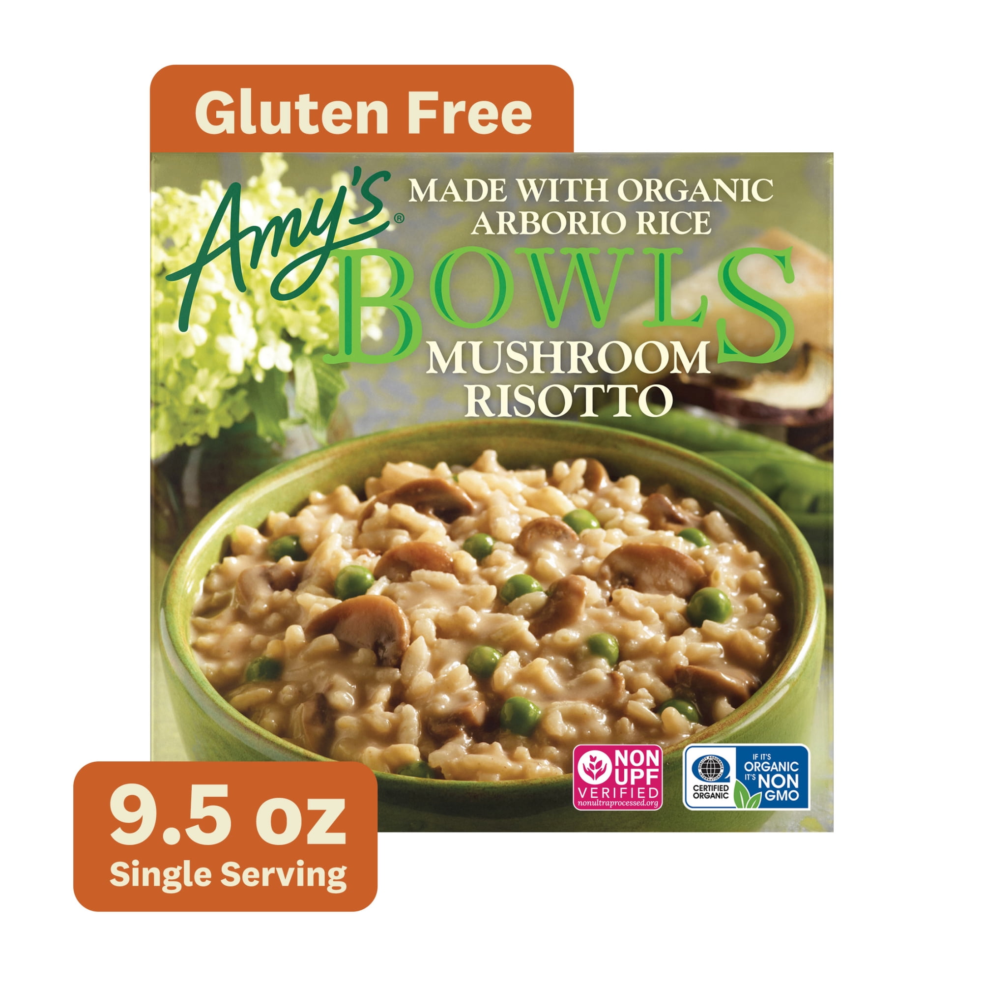 Amy's Frozen Meals, Mushroom Risotto Bowl, Microwave Meals, 9.5 oz
