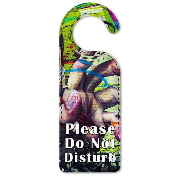 Do Not Disturb Door Knob Hanger Sign - Brick Graffiti