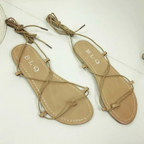 Flat Sandals Fashionable Cross Strap Beach Sandals for Women