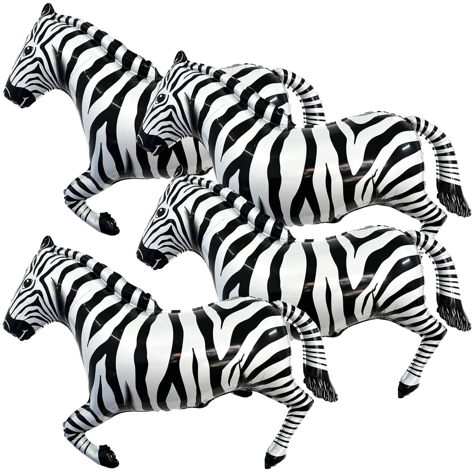 Big 40 Inch Zebra Balloons Foil Helium Zebra Shaped Animal Balloons