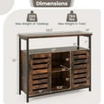 thumbnail image 3 of Costway Buffet Armoire Industrielle Bahut Armoire de Rangement avec Porte à Lattes à Pousser pour Ouvrir, 3 of 10