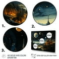 thumbnail image 3 of Designart "Islamic Astronomy Islam painting III" Islamic Floater Framed Wall Art Print, 3 of 7