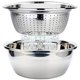 thumbnail image 1 of Juego de colador y cuenco de acero inoxidable, colador, colador de cocina, colador de pasta, cuenco para lavar arroz, colador para ensalada, juego de cuencos, juego de ensaladeras apilables, 26 cm, 1 of 6