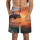 thumbnail image 1 of Balery Sunset Dancing Dolphin B Traje de Baño Estilo Hawaiano para Hombre, Shorts de Secado Rápido con Bolsillos-Small, 1 of 6