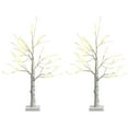 thumbnail image 1 of Gymax 2PCS 2 FT Pre-lit White Birch Tree Artificial Twig Birch Tree Christmas Decoration, 1 of 10