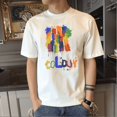 thumbnail image 2 of Camiseta de hombre con cuello redondo, dibujos de anime, estampado de Katoen, bordado, ropa de calle gráfica, camisetas para hombre, ropa superior, blanca, XL, Kpop, genial, S, 2 of 5
