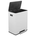 thumbnail image 4 of Innovaze 16 Gal /60L Stainless Steel Dual-Compartment Recycling Garbage Can with Two Bin for Kitchen, Matte White, 4 of 11