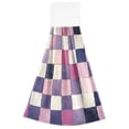 thumbnail image 7 of Yayeee Kitchen Hanging Hand Towels Set of 2 with Loop Bathroom Absorbent Tie Towel, Pink and Purple Plaid Pattern, 7 of 7