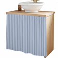 thumbnail image 2 of Sky Blue Line Striped Cabinet Curtains 35"W x 35"L, Farmhouse Blue Stripes Sink Skirt for Bathroom Vanity Kitchen Self Adhesive, Dust-Proof Privacy Curtain for Shelves Closet Laundry Room Pantry, 2 of 9