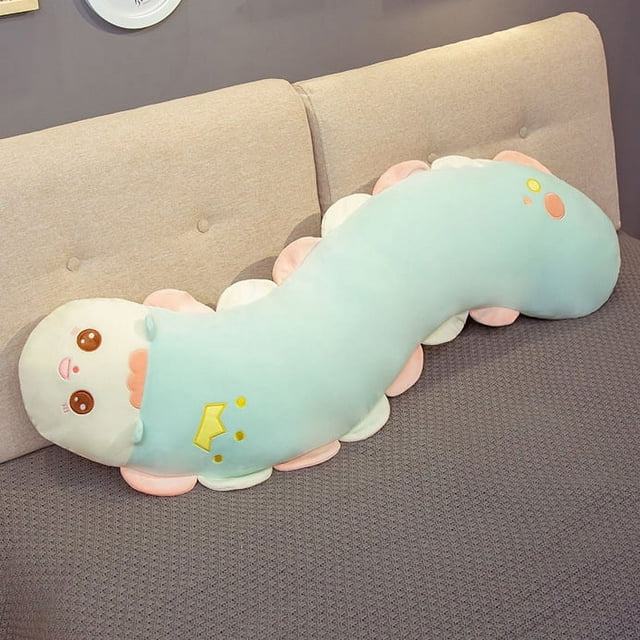 Muñeco de peluche Caterpillar Gummy de 35,44 pulgadas, muñeco azul, regalo para niños, juguetes para dormir con niños, muñeco de peluche para niños y niñas, decoración del hogar
