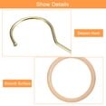 thumbnail image 4 of Uxcell 6 Inch Scarf Ring Hanger Wooden Circle Scarf Holder, 10cm Length Hook Gold, 4 of 5
