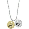 thumbnail image 1 of Delight Jewelry Goldtone Large Disc Letter - B - 3/4'' Silvertone Script Initial Disc - W - Charm Necklace, 20"+3", 1 of 4