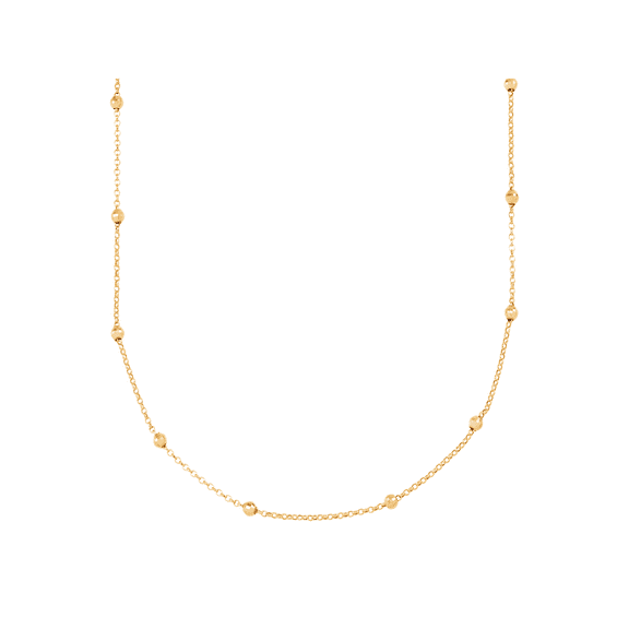 Women's Welry Beaded Shimmer Chain Necklace in 10kt Yellow Gold, 18"