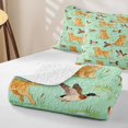 thumbnail image 4 of Homewish Funny Golden Retriever Quilt Full,Mallard Duck Full Bedspread Sets,Green Yellow,3 Pieces, 4 of 7