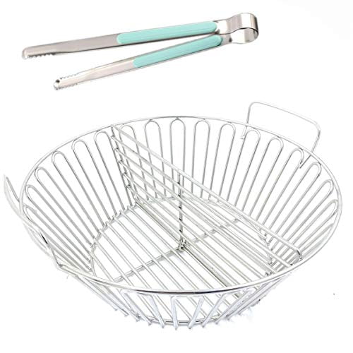 ZBXFCSH Ash Charcoal Basket with Divider Big Green Egg Accessories,Stainless Steel Grill Ash