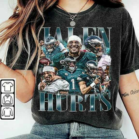 Jalen Hurts Vintage Graphic Tee, 90s Football Fan Shirt, Unisex Shirt