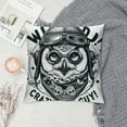 thumbnail image 2 of Orinice Throw Pillow Cover Portrait of Owl Wearing Retro Motorcyclist Helmet and Neckerchief  Pillowcase Home Decorative Square Pillow Case Cushion Cover White, 2 of 5