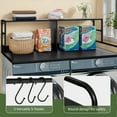 thumbnail image 5 of Uforic 2-Tier Washer & Dryer Storage Rack with Hooks, over the Washing Machine Shelf, Black, 5 of 8