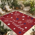 thumbnail image 2 of Outdoor Rug 5x7 ft Patriotic 4th of July Waterproof Outdoor Patio Rug Mat Non Slip Outside Area Rugs Carpet for RV,Camping,Porch,Deck,Pool,Balconybackyard,Red White Blue Stars Freedom Summer, 2 of 9