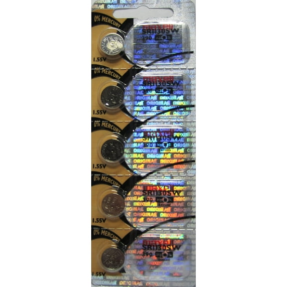 Maxell 390 SR1130SW Silver-Oxide Battery 5pcs