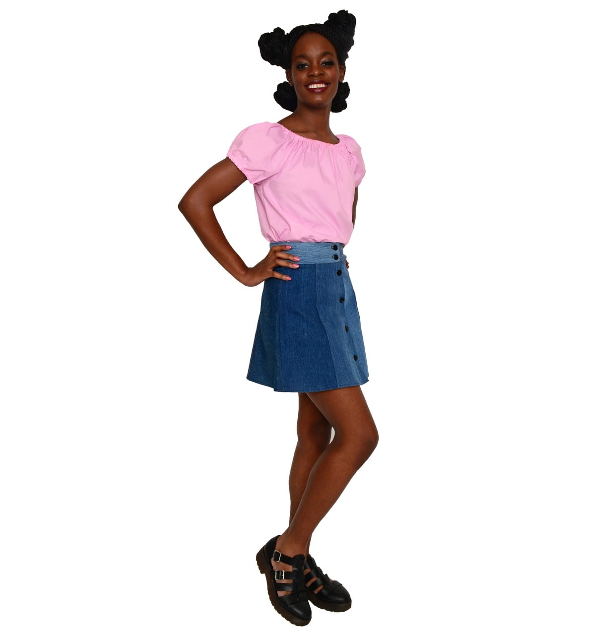 pink peasant blouse