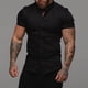 thumbnail image 4 of Camisas s Para Hombre Manga Corta Camisas casuales de manga corta para hombre Camisa de playa de verano con botones (Black, M), 4 of 5