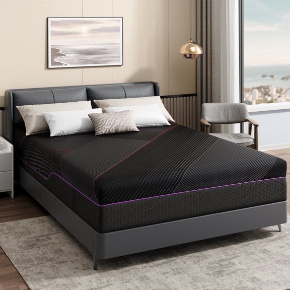 Sailvan Queen Mattress in a Box, Memory Foam Mattress 12 inch, Medium Firm Mattress Queen with Removable Cover, Motion Isolation & CertiPUR-US for Pressure Relief, Black
