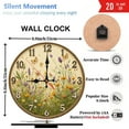 thumbnail image 3 of Wildflower Meadow Wall Clock Farmhouse Decor 10-Inch Silent Wooden Wall Clock, Battery Operated (AA Batteries Not Included), Artistic Home Decor, 3 of 7