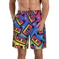 thumbnail image 1 of Saiise Vintage Audio Cassettes Print Men's Swim Trunks Hawaiian Bathing Suit Swimsuits Beach Shorts with Pockets-3X-Large, 1 of 6