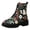 Watermelon Red, variant on Rokment Platform Mid Calf Combat Boots for Women Fashion Flower Butterfly Print Leather Lace up Chunky Block Heels Comfortable Dress Ankle Booties