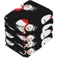thumbnail image 4 of SKYSONIC Christmas Snowman Washcloths Set of 6, Highly Absorbent Soft Cotton Fingertip Towels for Bathroom, Kitchen, Gym, Spa, Home Decor, 12x12 Inch, 4 of 7