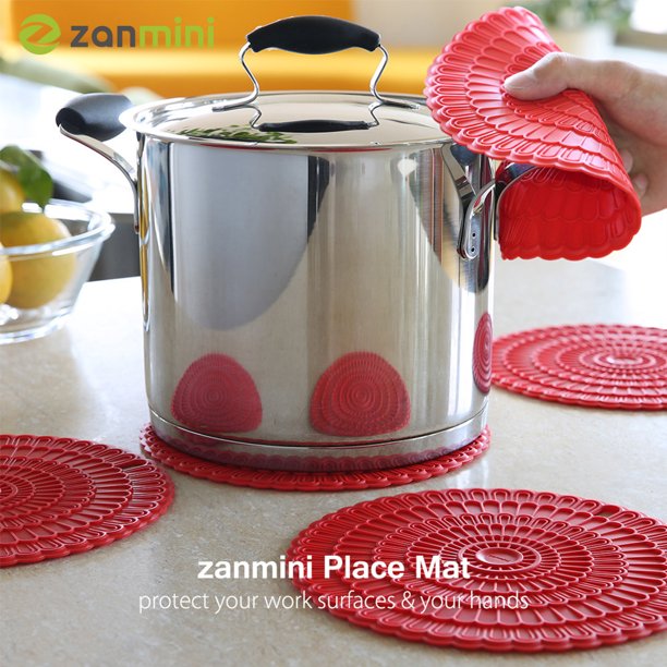 zanmini Silicone Hot Pad Food Safe Place Mat Set of 4