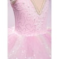 thumbnail image 5 of Doomiva Kids Girls Ballet Tutu Dress Sequin Swan Lake Dance Ballerina Skirted Leotard Gymnastics Camisole Outfits Pink 150, 5 of 7