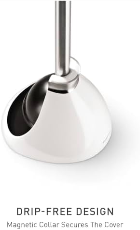 Toilet Plunger and Caddy, Stainless Steel, White
